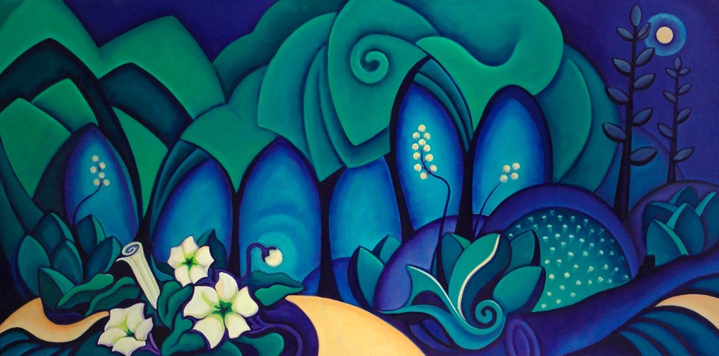 Angela Perko, Moonlit Path with Jimson Weeds, 2007