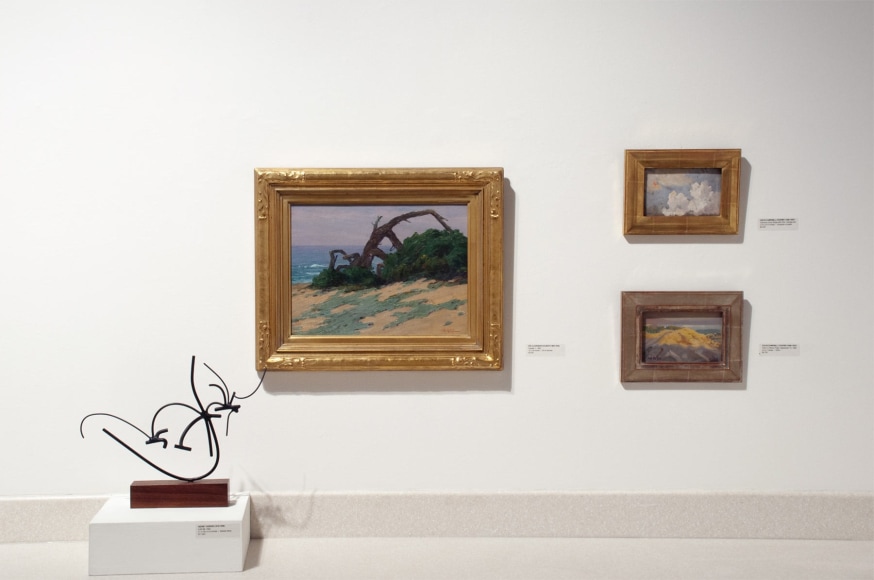 Installation photograph of The Summer Salon 2021, Sidney Gordin, Roi Clarkson Colman, Colin Campbell Cooper