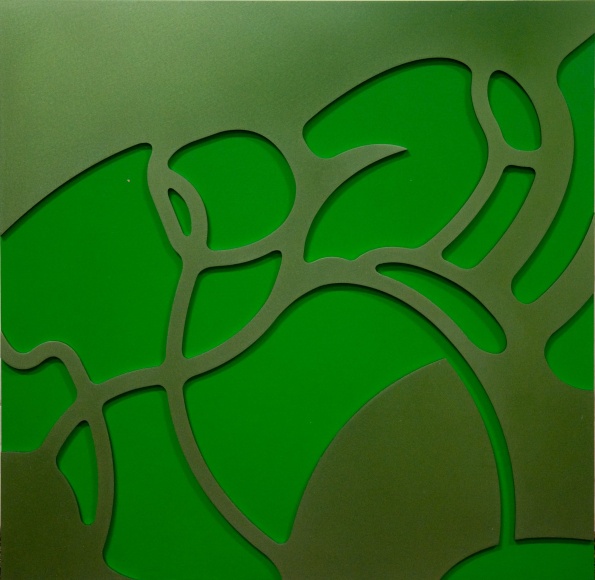 David Flores , Aluminum Fragment 41 (Green), 2017