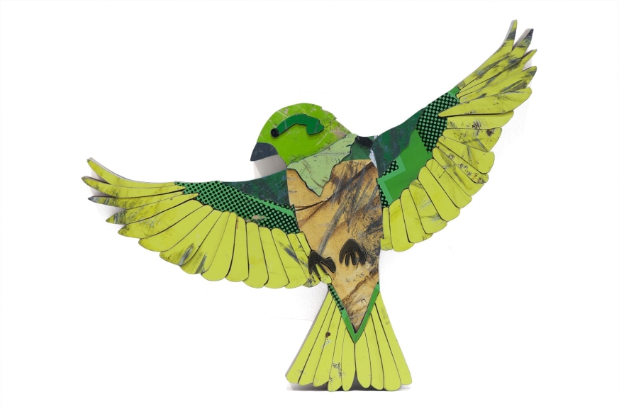 INGA GUZYTE, Young Sparrow - Green - Yellow - L, 2021