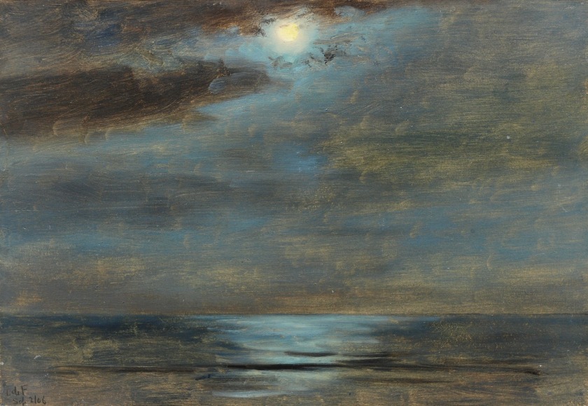 LOCKWOOD DE FOREST (1850-1932), Moon Above Still Sea, York Harbor, Maine, September 2, 1906