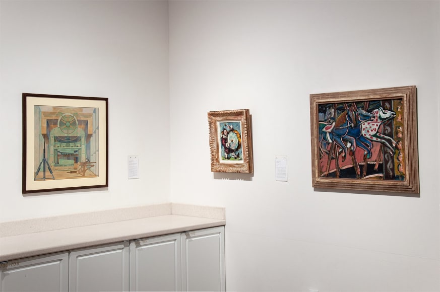 Installation photograph of CALIFORNIA BAUHAUS with Anders Aldrin, Dan Lutz, and Emil Kosa, Jr.