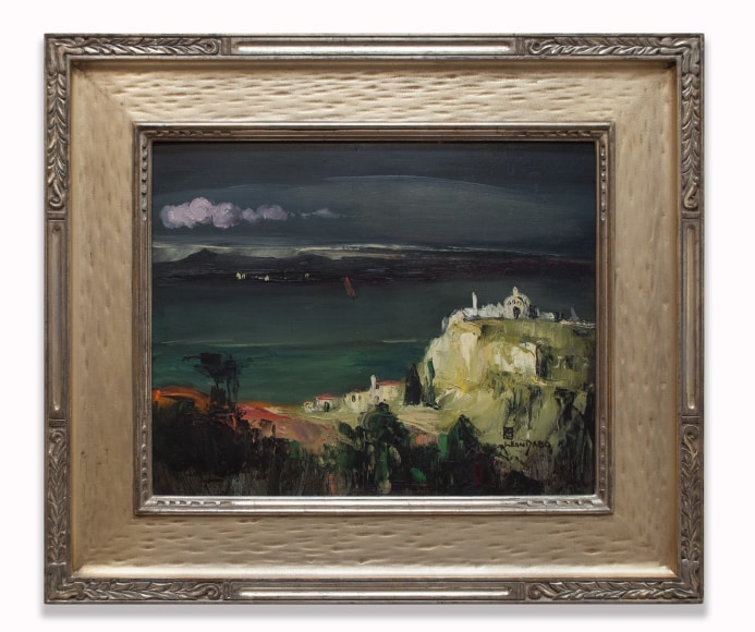LEON DABO (1864-1960) , Etude, Red Roofed Village Across the Sea., 1939.94
