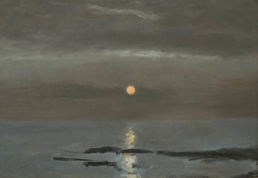 Lockwood De Forest, Moonrise York Harbor, Maine, Aug 12, 1908