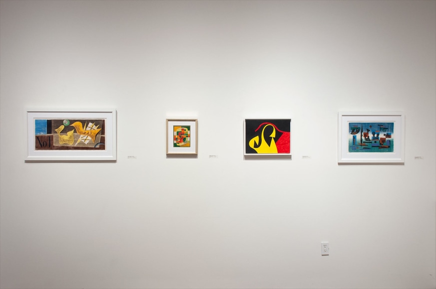 Installation photograph of DREWES | FISCHINGER | GORDIN: The Invention of American Abstract Art