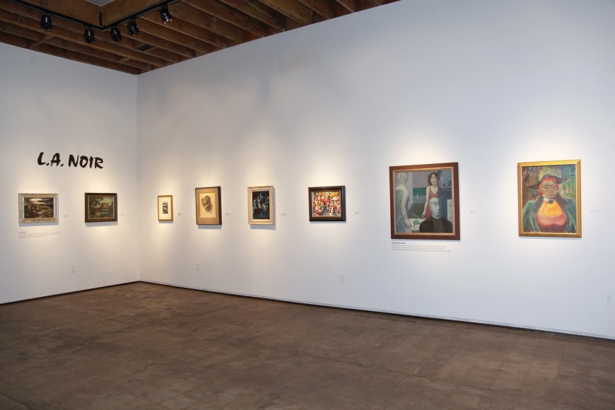 LA NOIR installation photograph, Leonard Kester, Boris Deutsch, Paul Landacre, Francis de Erdely, Dan Lutz, Richard Haines, Ben Messick