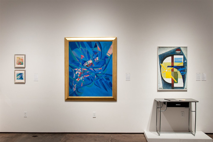 Installation photograph of CALIFORNIA BAUHAUS with KEM Weber, Werner Drewes, and Elise Seeds