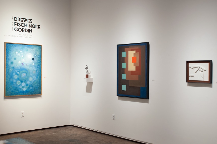 Installation photograph of DREWES | FISCHINGER | GORDIN: The Invention of American Abstract Art