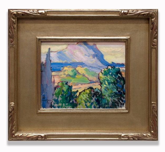 LEON DABO (1864-1960) , Aix en Provence, Etude (Treeline view of Mount St. Victoire), 1951