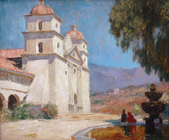 EDWARD POTTHAST (1857-1927), Santa Barbara Mission, 1905