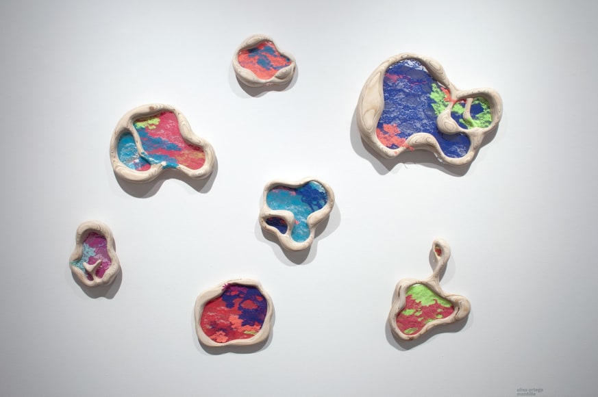 Installation photograph of ORGANIC: Textural &amp; Biomorphic &bull; Abstract &amp; Conceptual: Clay, Wood, Fiber, Paper &amp; Metal, Elisa Ortega Montialla