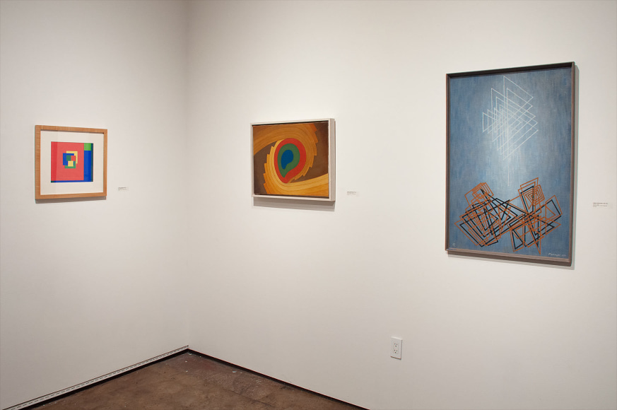 Installation photograph of DREWES | FISCHINGER | GORDIN: The Invention of American Abstract Art