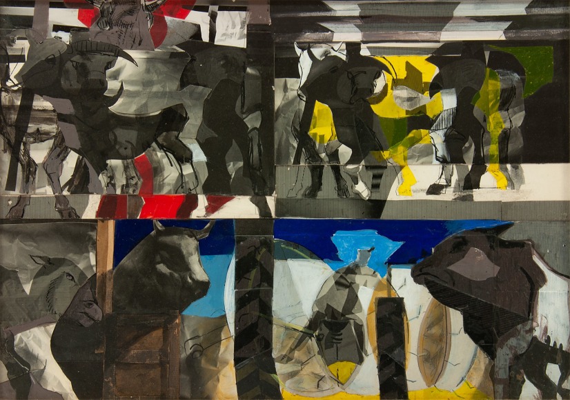 Howard Warshaw (1920-1977), Packing Plant Mural Study, c. 1958