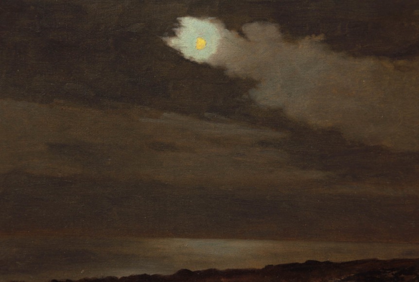 Lockwood De Forest, Single Trail of Cloud Near Moon, ND