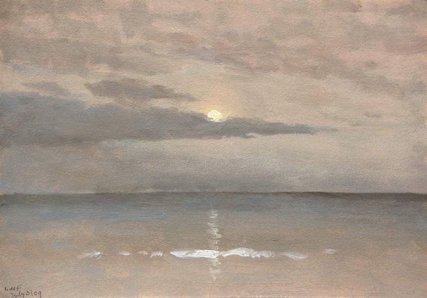 LOCKWOOD DE FOREST (1850-1932), Summer Moonlight Over Ocean, Jul. 3, 1909