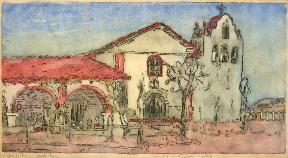 Nell Brooker Mayhew, Mission Santa Inez, 1917
