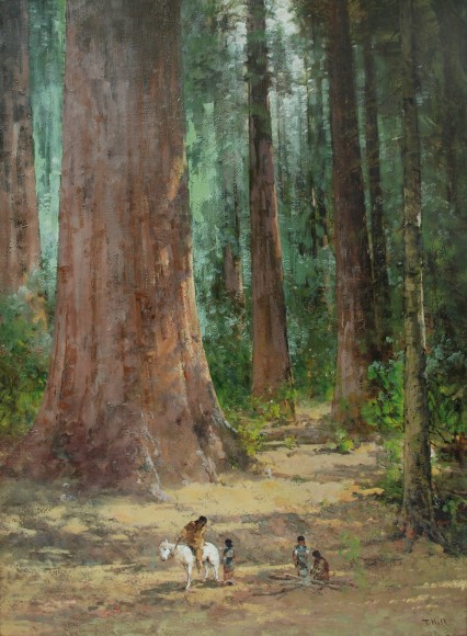 THOMAS HILL (1829-1908), Indian on Horseback Amongst Sequoias