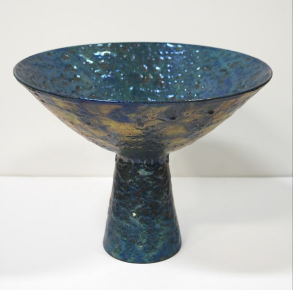 JAMES HAGGERTY , Cobalt Luster Crater Glaze Raised Bowl, 2012