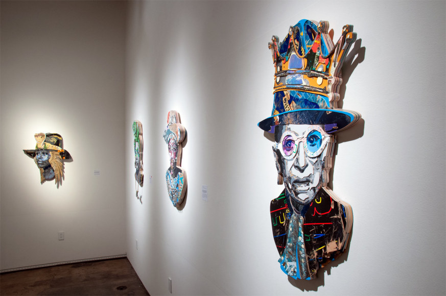 INGA GUZYTE #rebelwomen installation photograph, Ruth Bader Ginsburg, Josephine Kulea, Alexandria Ocasio-Cortez, Michelle Obama