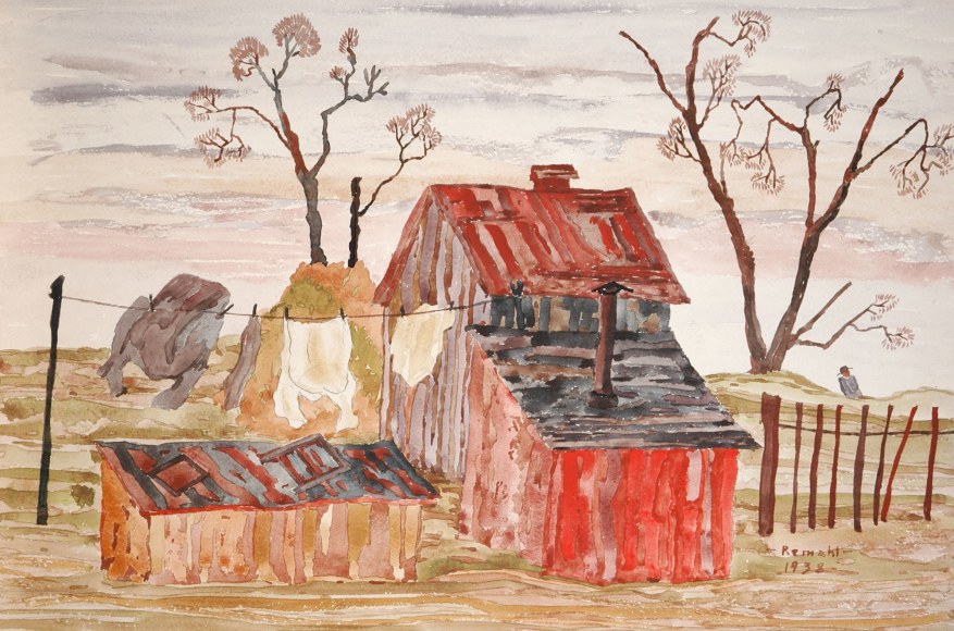 FREDERICK REMAHL (1901-1968), Wash on the Line, 1938