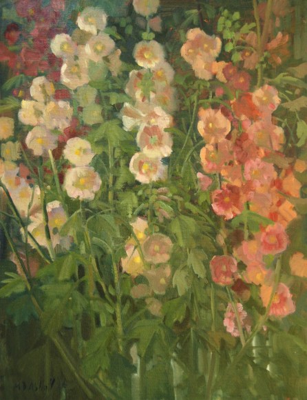 Meredith Brooks Abbott, Hollyhocks, 2016