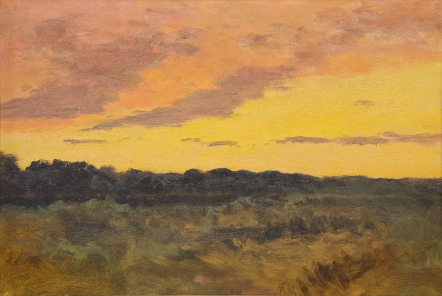 LOCKWOOD DE FOREST (1850-1932), Mauve, Orange & Yellow Sunset over Santa Barbara, ND.