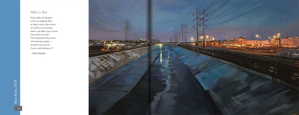 Pages 12 and 13 of ELSEWHERE, PARADISE: Santa Barbara Poets Respond to Paintings by Patricia Chidlaw with words by David Starkey