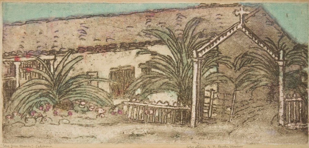 Nell Brooker Mayhew, Mission San Jose, c. 1915