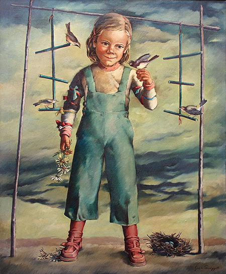 JEAN DONALD SWIGGETT (1910-1990), Stephanie and Birds, 1948