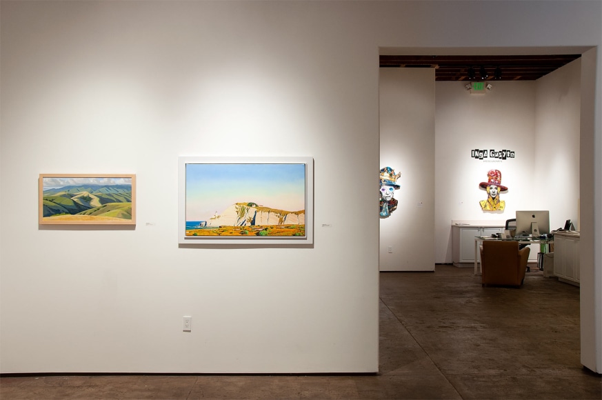THE OAK GROUP: Icons of Preservation installation photograph with John Iwerks and Michael Drury with Inga Guzyte in background