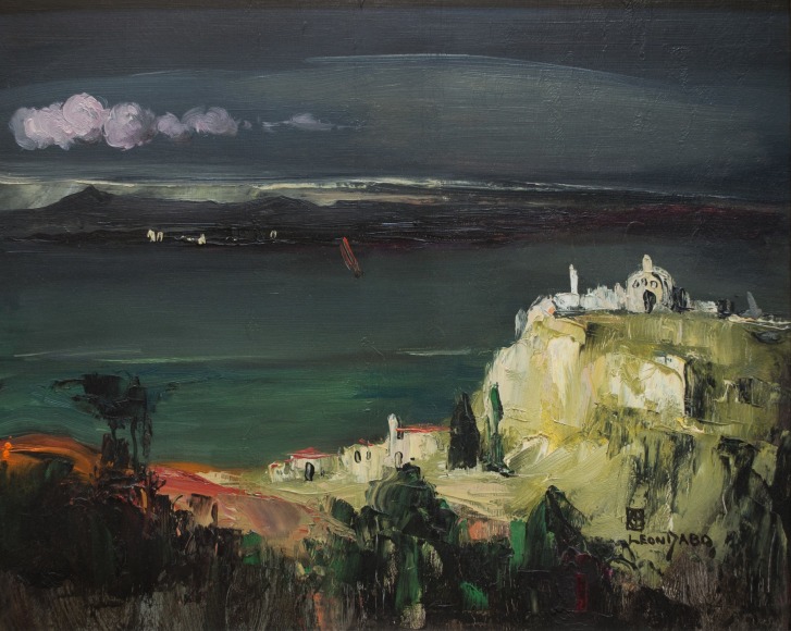 LEON DABO (1864-1960) , Etude, Red Roofed Village Across the Sea., 1939.94