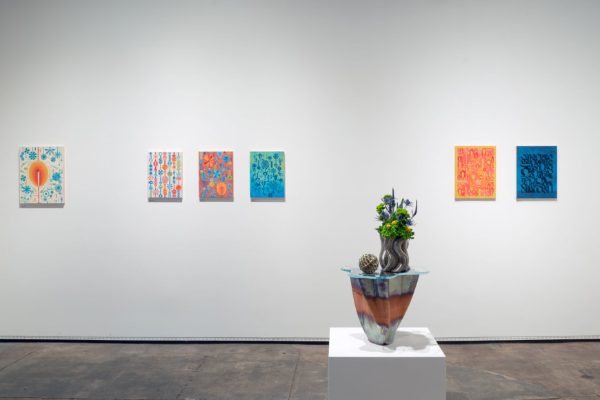 Installation shot of REGENERATE: The Works of J. Bradley Greer &amp; Lynda Weinman, 2023.