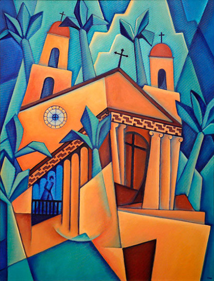 ANGELA PERKO , Mission with Palms- Mission Santa Barbara, 2006.