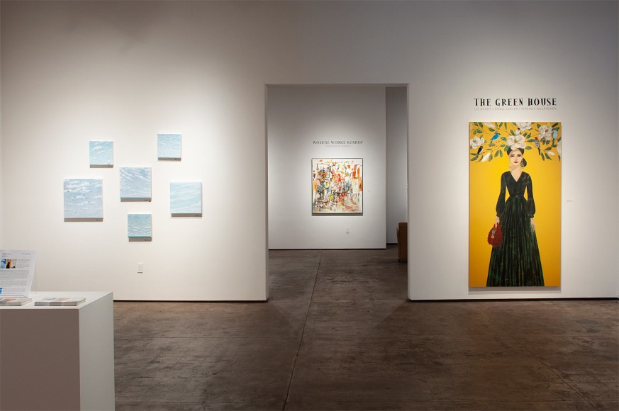 Installation photograph of THE GREEN HOUSE: Liz Brady, Erika Carter, Virginia McCracken