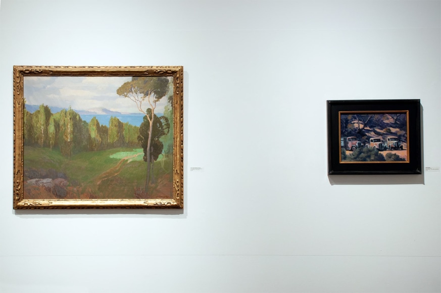 Installation photograph of The Winter Salon, 2020 with Carl Oscar Borg and Jon Francis