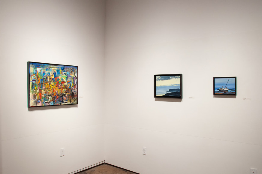 Installation photograph of The Winter Salon II, 2019 with Hank Pitcher and Wosene Kosrof