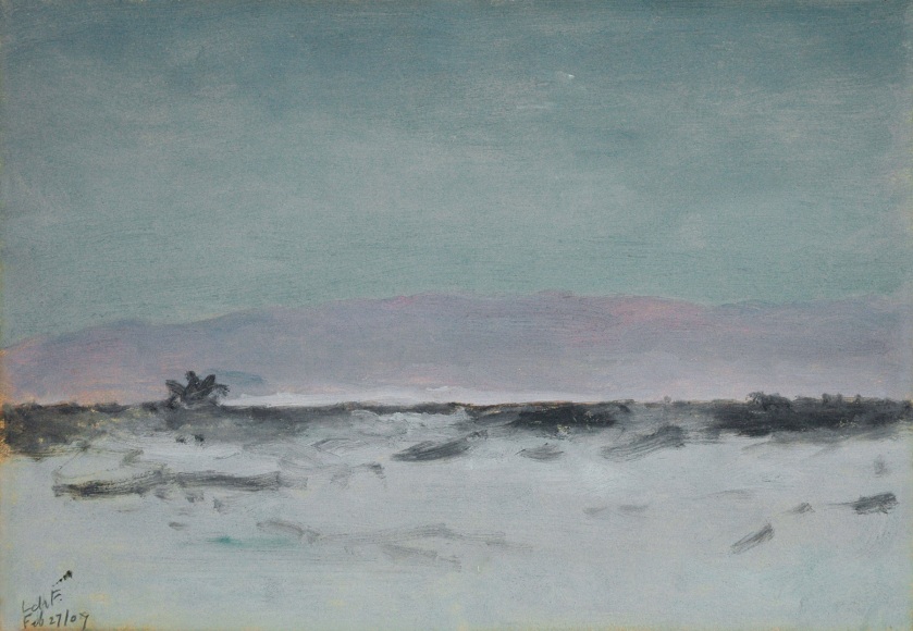 LOCKWOOD DE FOREST (1850-1932), Soft Moonlight on Desert &amp; Mountains, Feb. 27, 1907.