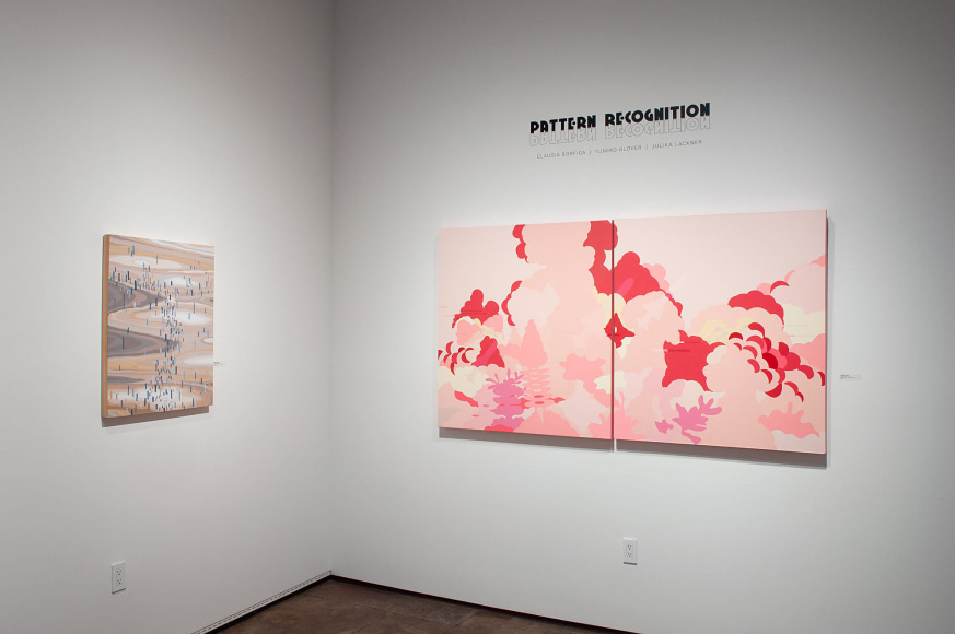 Installation photograph of PATTERN RECOGNITION: Claudia Borfiga | Yumiko Glover | Julika Lackner