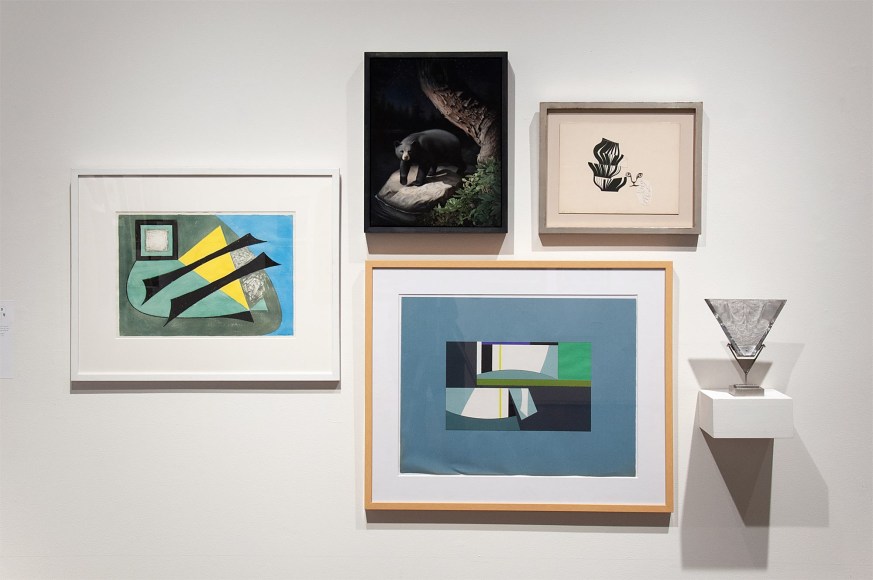 MIXOLOGY installation photograph with Thomas Brownell Eldred, Susan McDonnell, Sidney Gordin, and Ken Bortolazzo