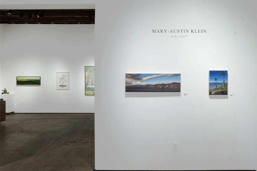 Installation photograph of MARY-AUSTIN KLEIN: Airlight with Summer Salon, 2022 in background