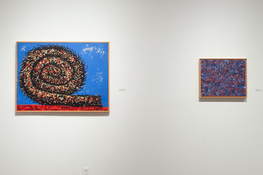 Installation photograph of The Summer Salon, 2020, Michael Dvortcsak, John McCracken