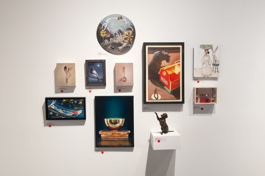 100 GRAND 2019 installation shot with Sam Rankin, Leslie Lewis Sigler, Susan McDonnell, Mark Lozano, Erika Carter, Michele Zuzalek, Susan Savage, Ruthy Green, and Virginia McCracken