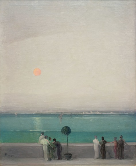 LEON DABO (1864-1960) , Along the Promenade, c. 1900