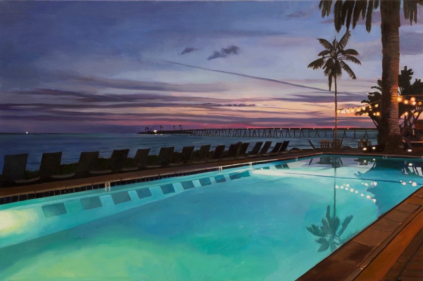 PATRICIA CHIDLAW , Sunset, Pool at Cliff House, 2022