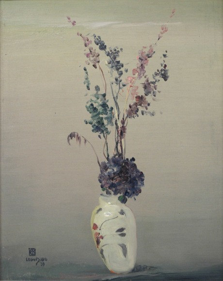 Leon Dabo, Lavender Flowers in White Vase, 1939
