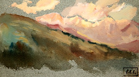 COLIN CAMPBELL COOPER (1856-1937), Snow Capped Pink Mountains,