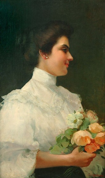 John Edmund Califano (1862-1946), Woman with Flowers