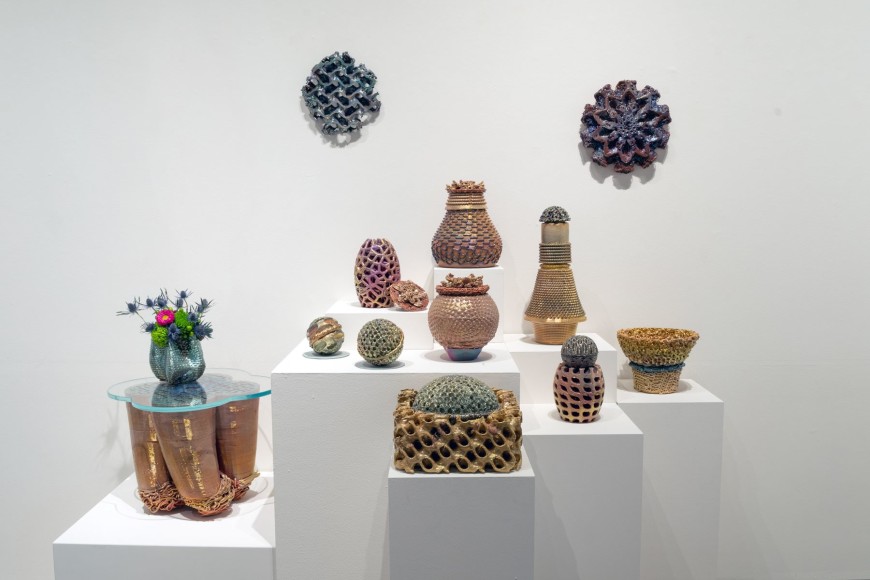 Installation shot of REGENERATE: The Works of J. Bradley Greer &amp; Lynda Weinman, 2023.