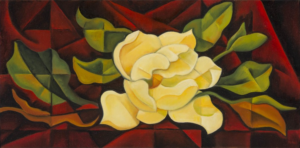 Angela Perko, Magnolia on Red Velvet Apres Martin Johnson Heade, 2015