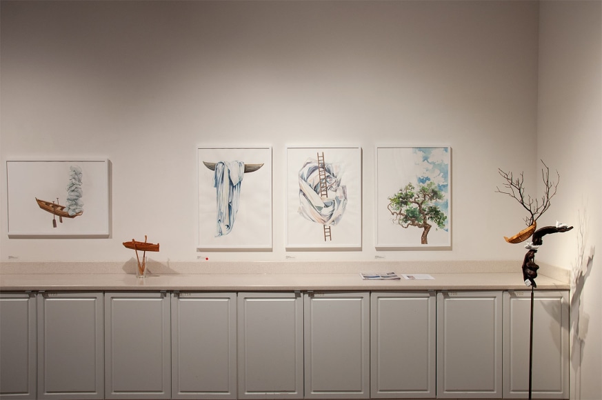 Installation photograph of NATHAN HUFF: The Stories We Tell Ourselves